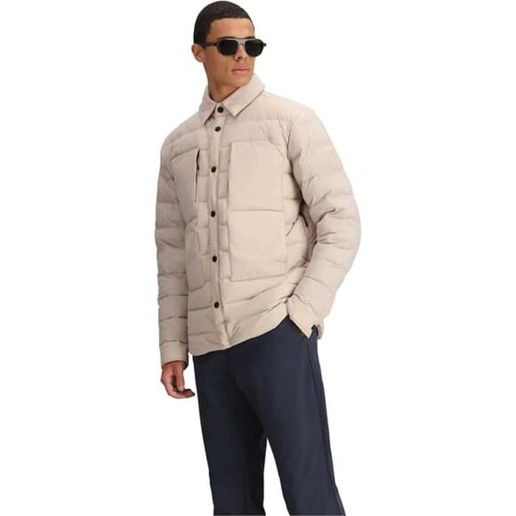 Obermeyer Explorer Down Shirt Jacket Mens Large Cement Waterproof Puffer $249 - Picture 7 of 10